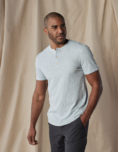Vintage Slub Henley in Mist