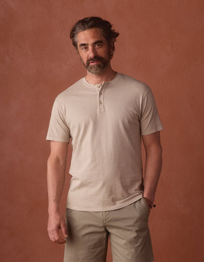Normal Jersey Henley in Pumice