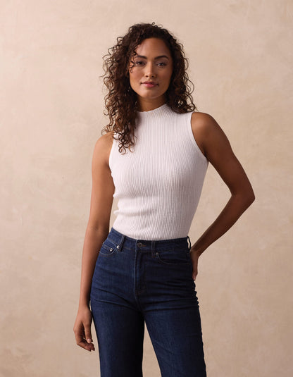 Carolyn Knit Tank in Ivory