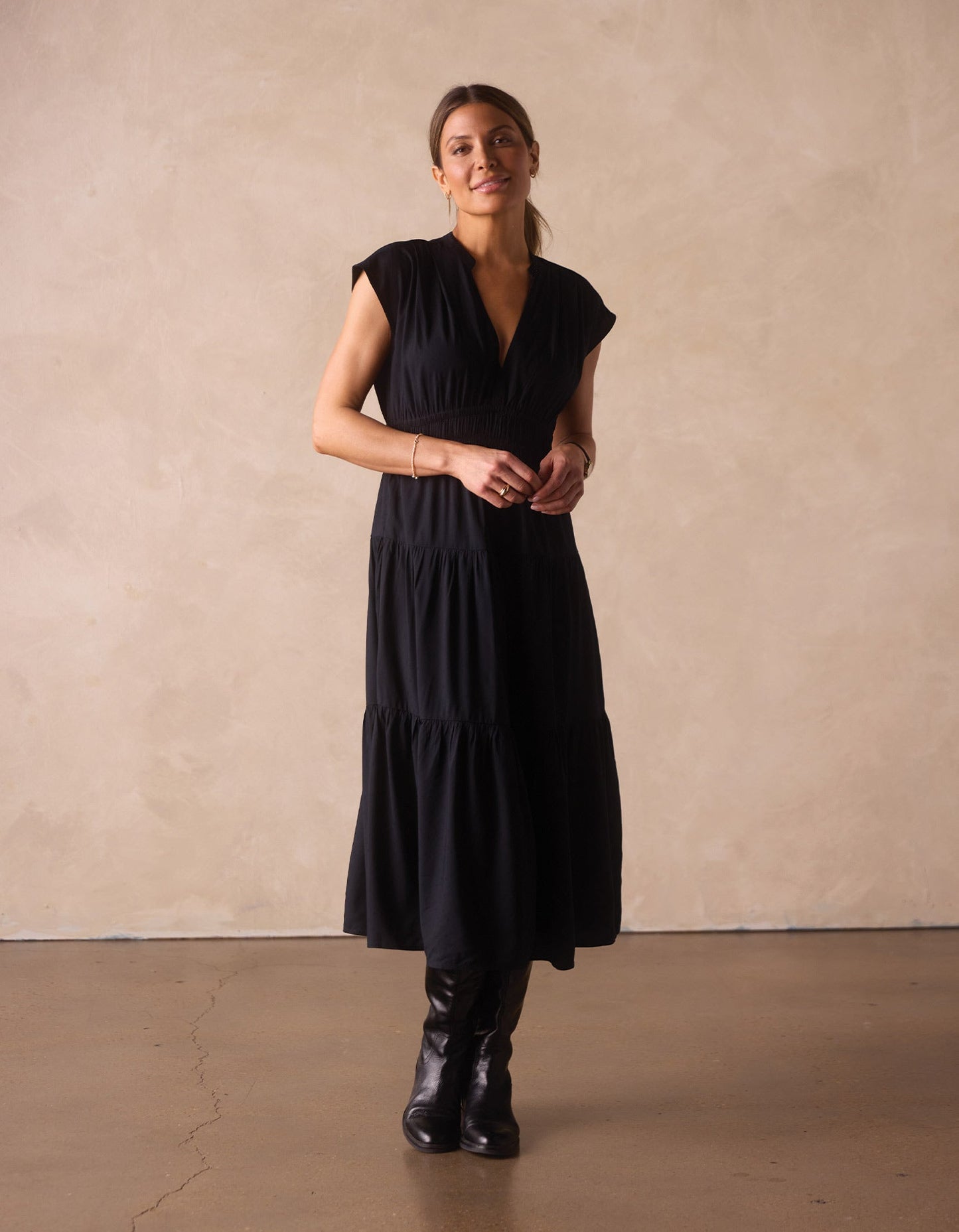 Grace Midi Dress in Black