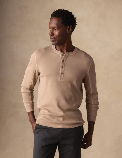 Vintage Thermal Mountain Henley in Mink