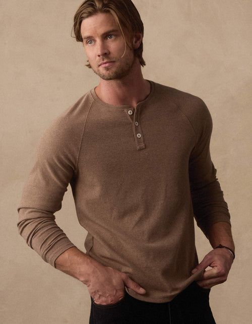 Puremeso Everyday Henley in Taupe