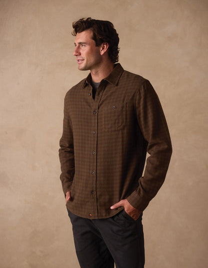 Hudson Double Brushed Flannel in Toasted Chestnut Plaid