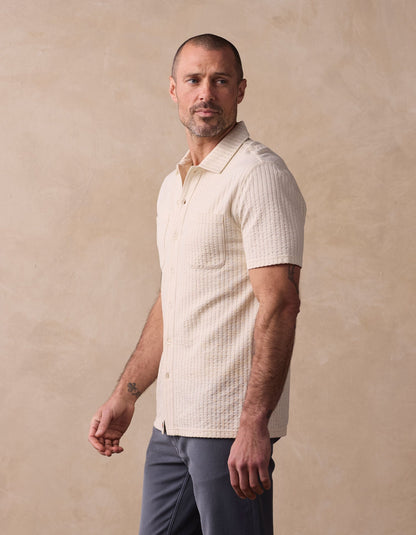 Knit Getaway Button Up in Stone