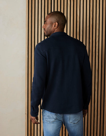 Loop Terry Button Up in Navy