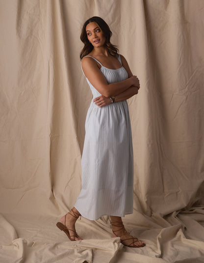Brielle Maxi Dress in Sea Glass Stripe
