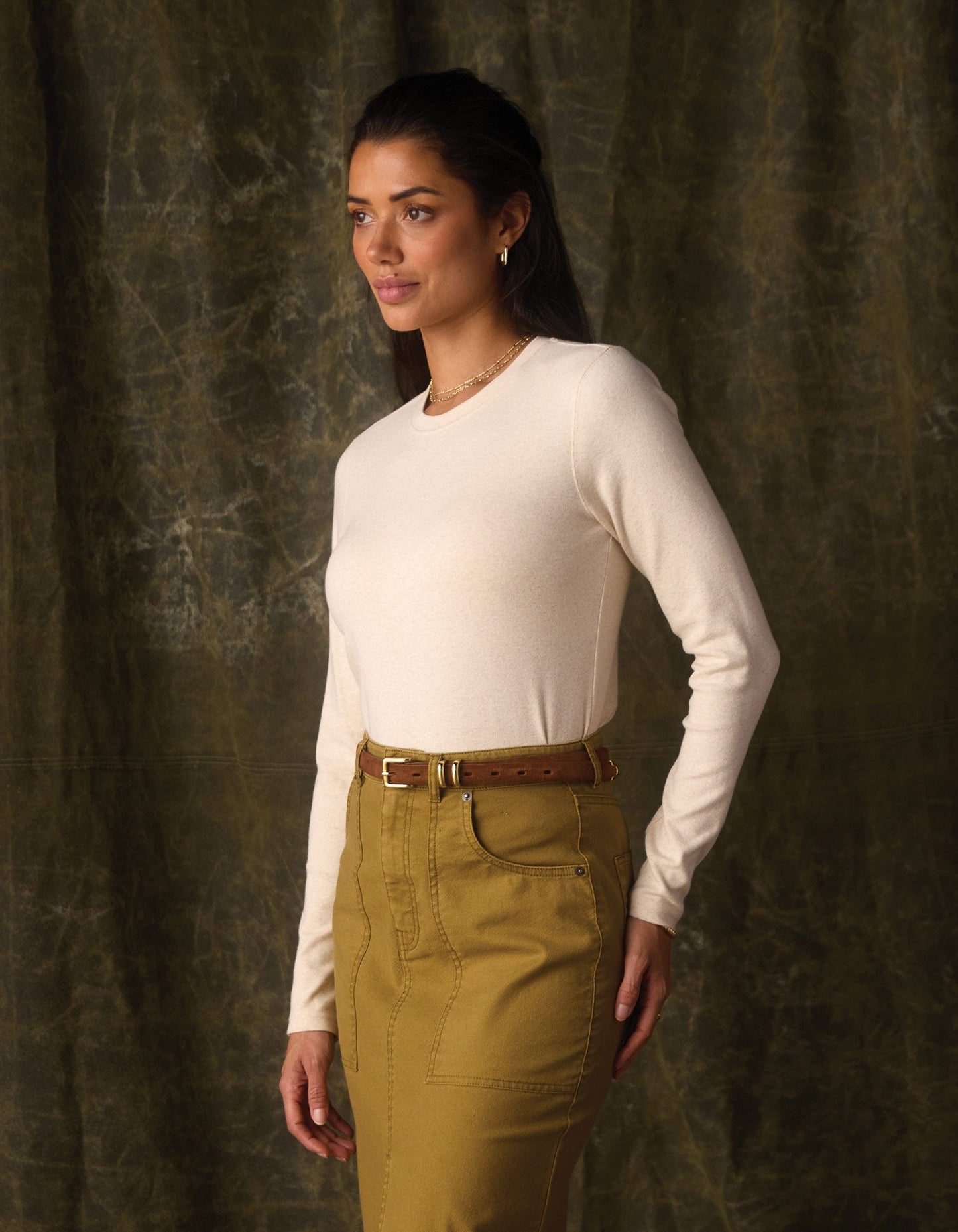 Puremeso Everyday Crewneck in Fossil