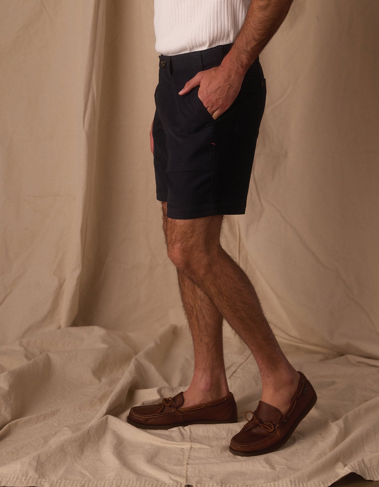 Comfort Terry Utility Short in Navy