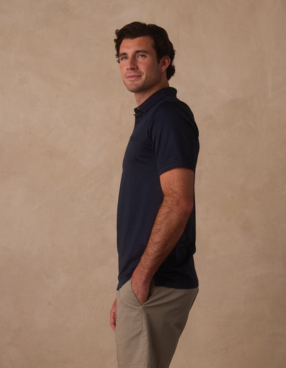 Performance Pique Polo in Navy