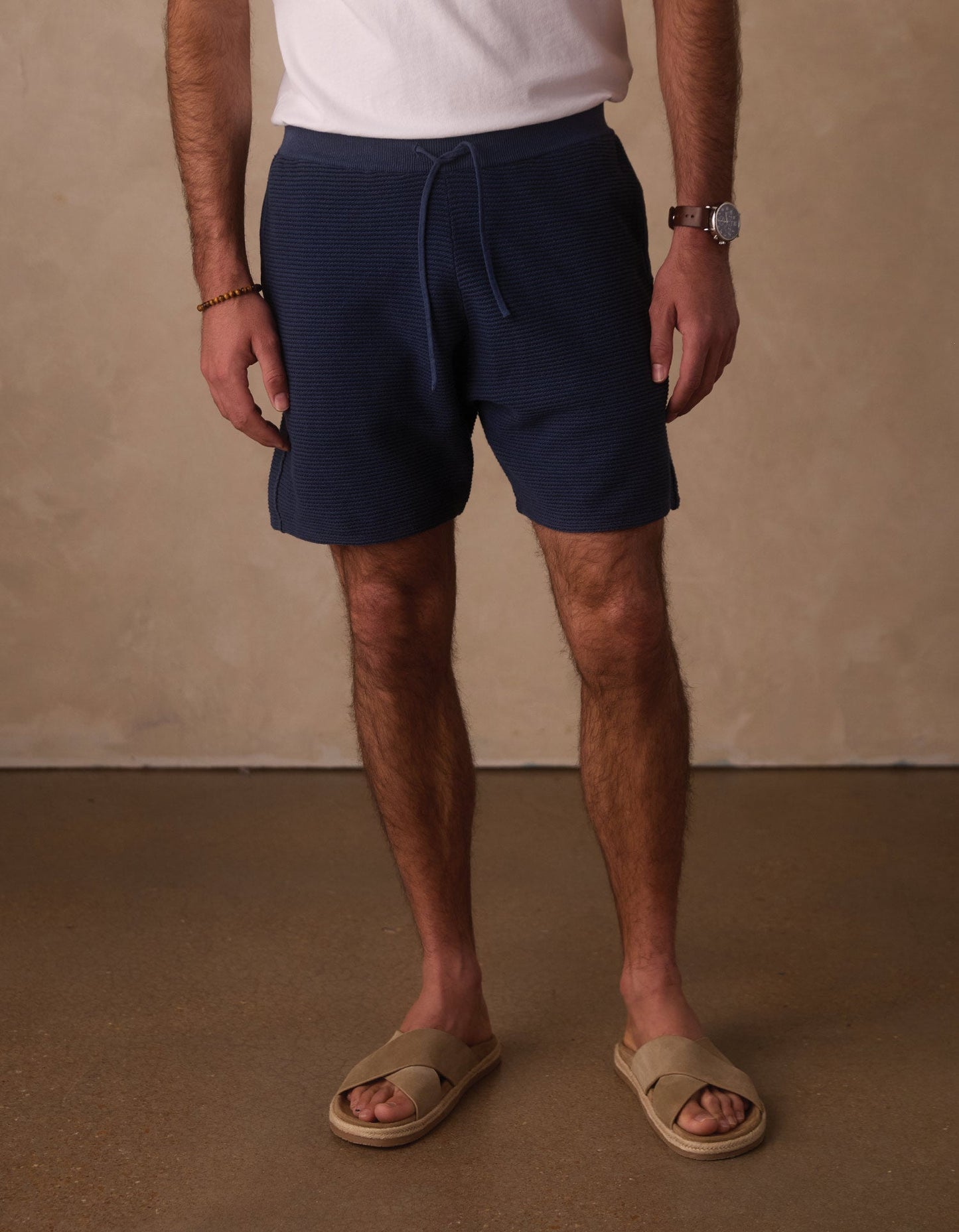 Robles Birdseye Knit Short in Denim/Dark Navy