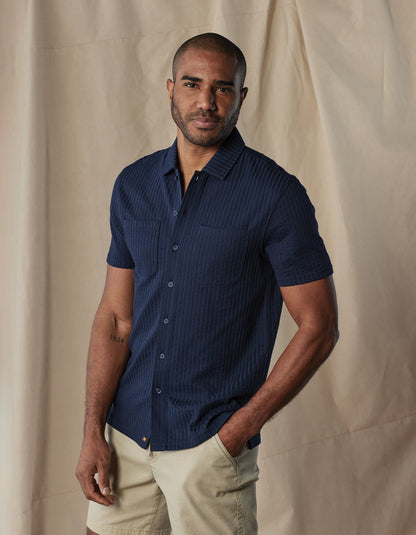 Knit Getaway Button Up in Navy