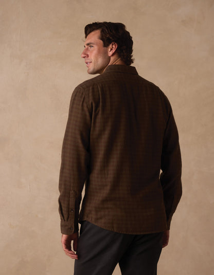 Hudson Double Brushed Flannel in Toasted Chestnut Plaid