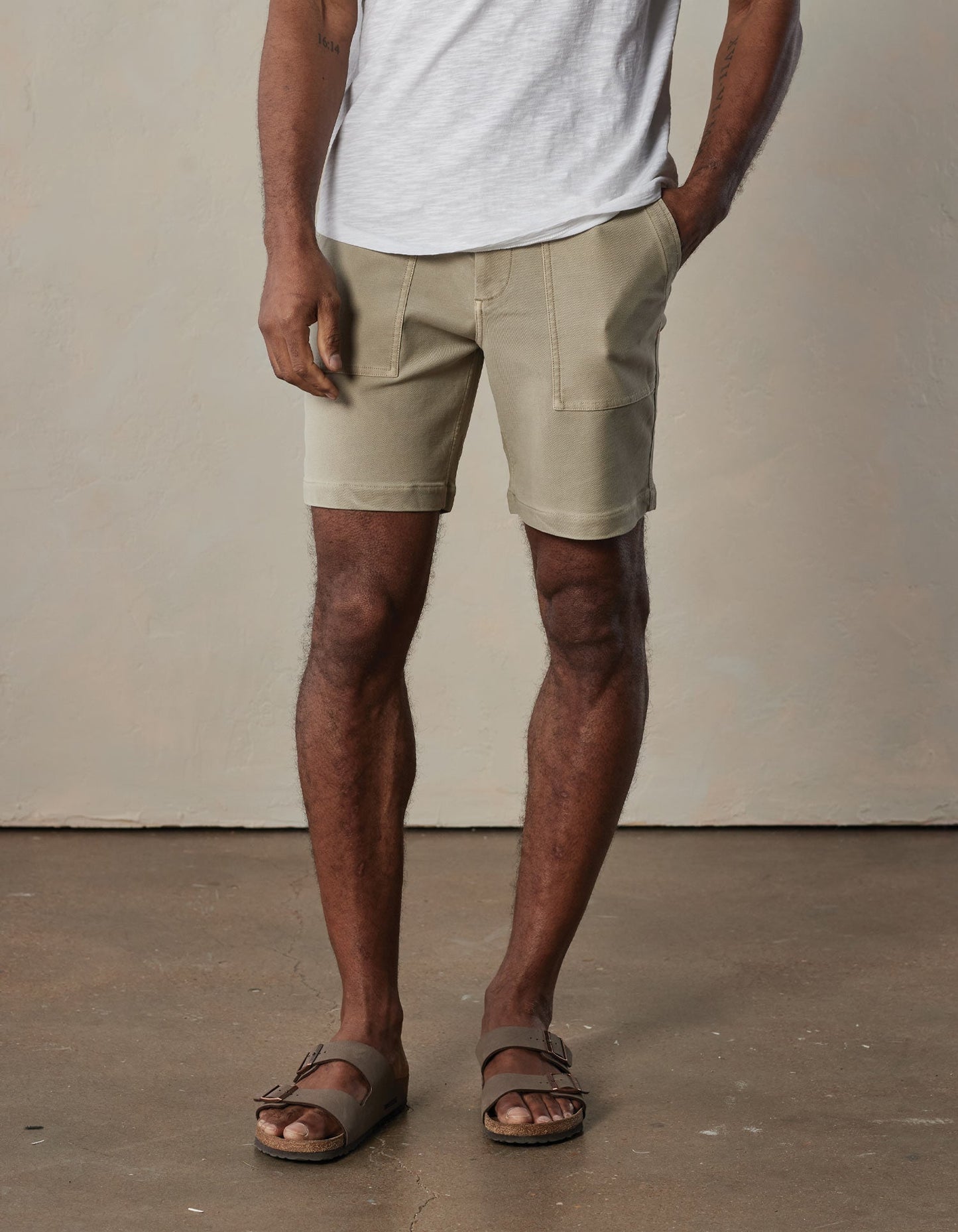 Comfort Terry Utility Short in Sand Dune