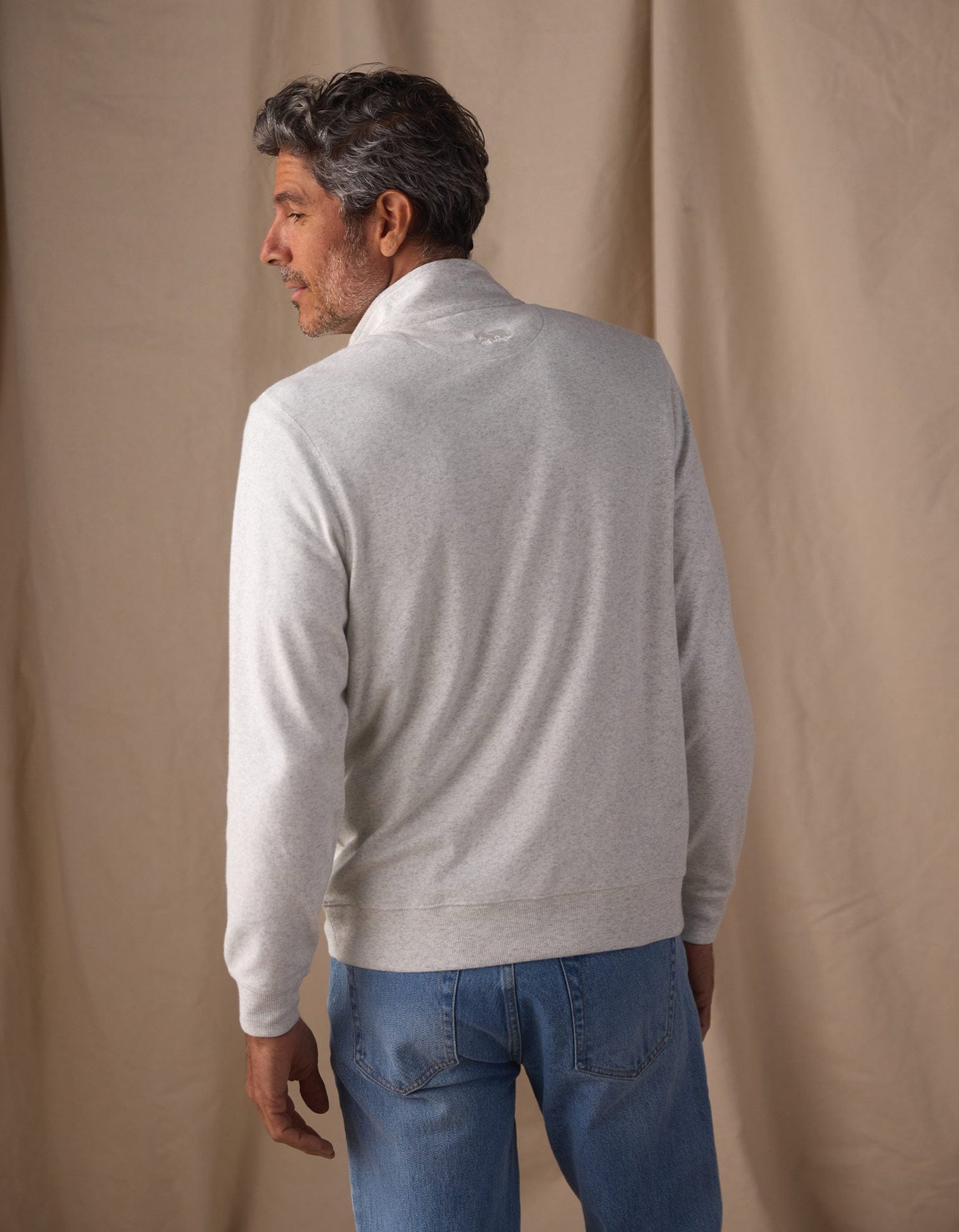 Puremeso Weekend Quarter Zip in Stone