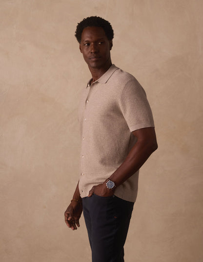 Breezeknit Button Up in Flax