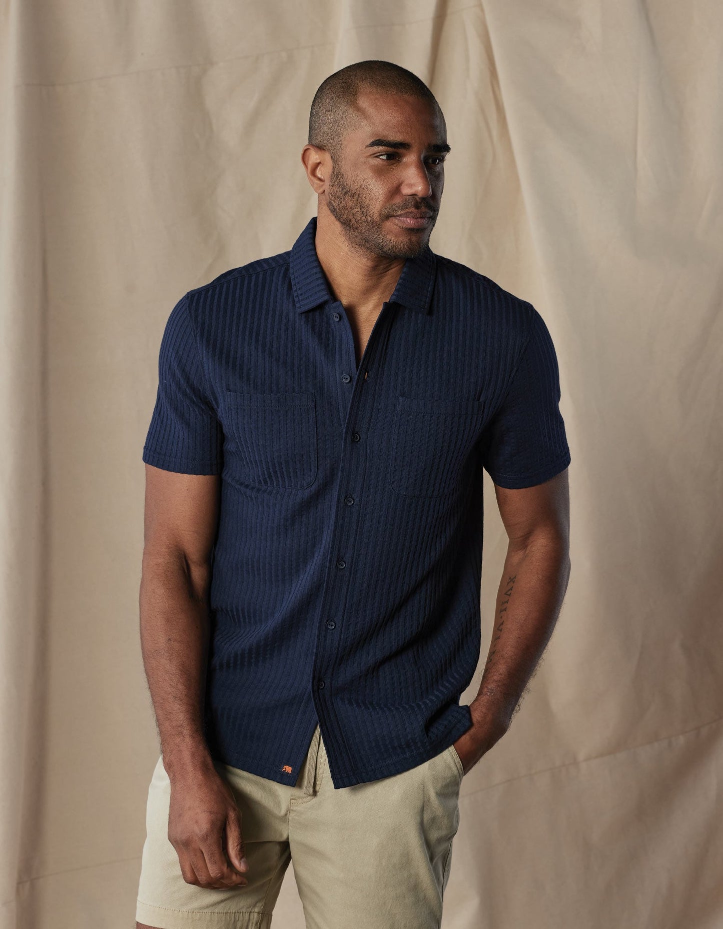 Knit Getaway Button Up in Navy