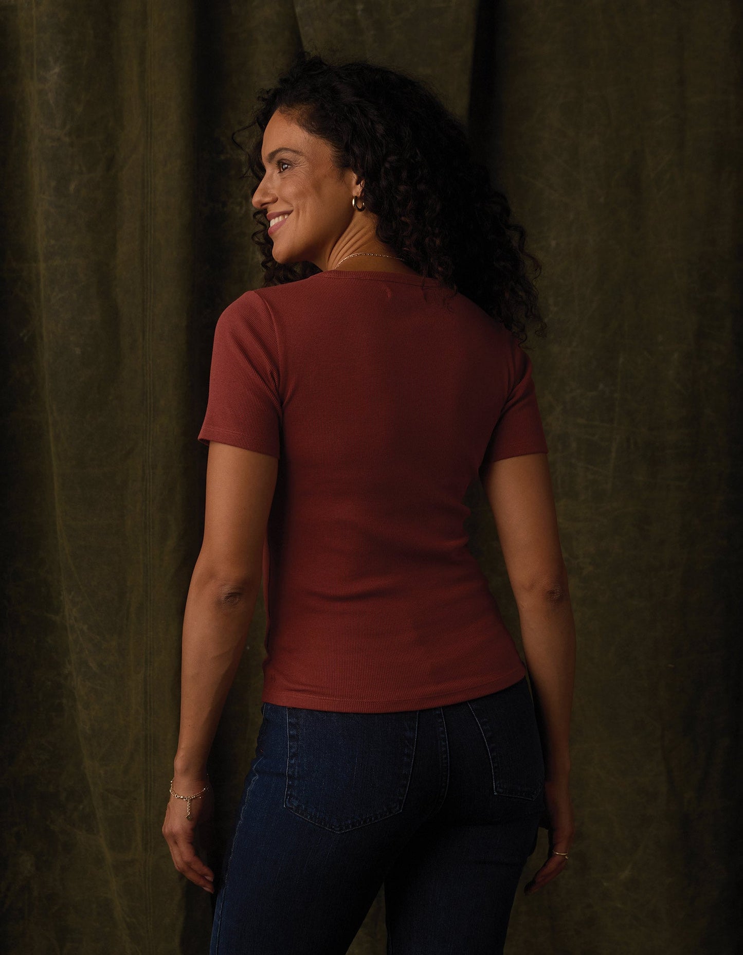 Normal Rib Tee in Cocoa