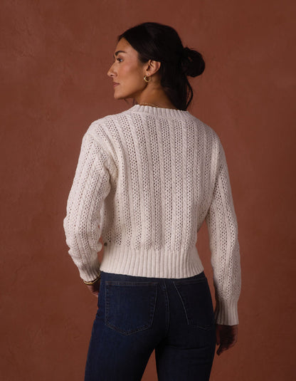 Elise Crewneck Sweater in Cream