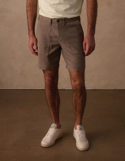 Comfort Terry Utility Short in Taupe