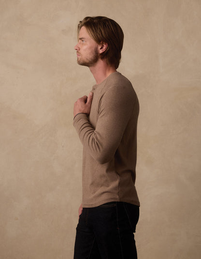 Puremeso Everyday Henley in Taupe