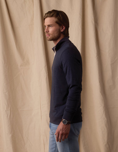 Puremeso Weekend Quarter Zip in Normal Navy