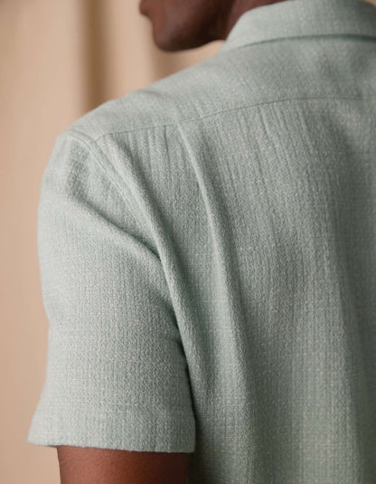 Freshwater Short Sleeve Button Up Shirt in Ocean Surf Spray