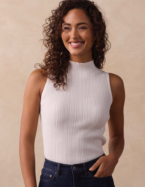Carolyn Knit Tank in Ivory