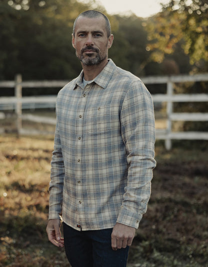 Hudson Double Brushed Flannel in Cream Plaid