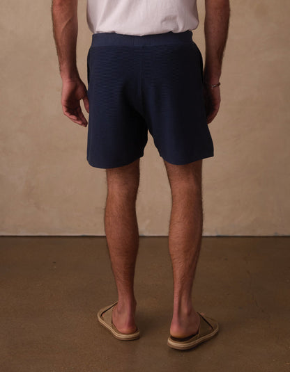 Robles Birdseye Knit Short in Denim/Dark Navy