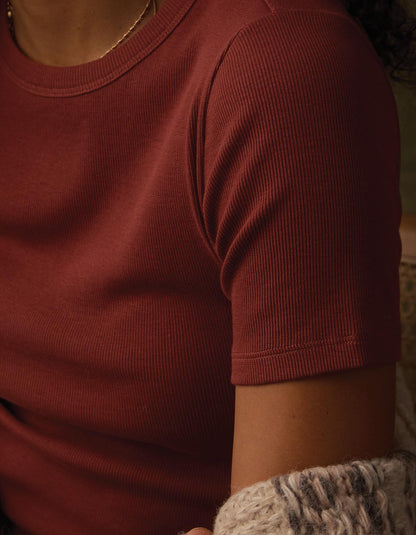 Normal Rib Tee in Cocoa