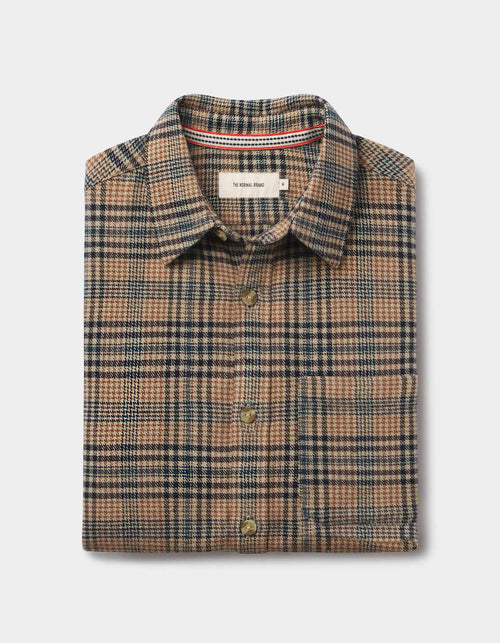 Louis Heavyweight Flannel Overshirt in Fawn Plaid
