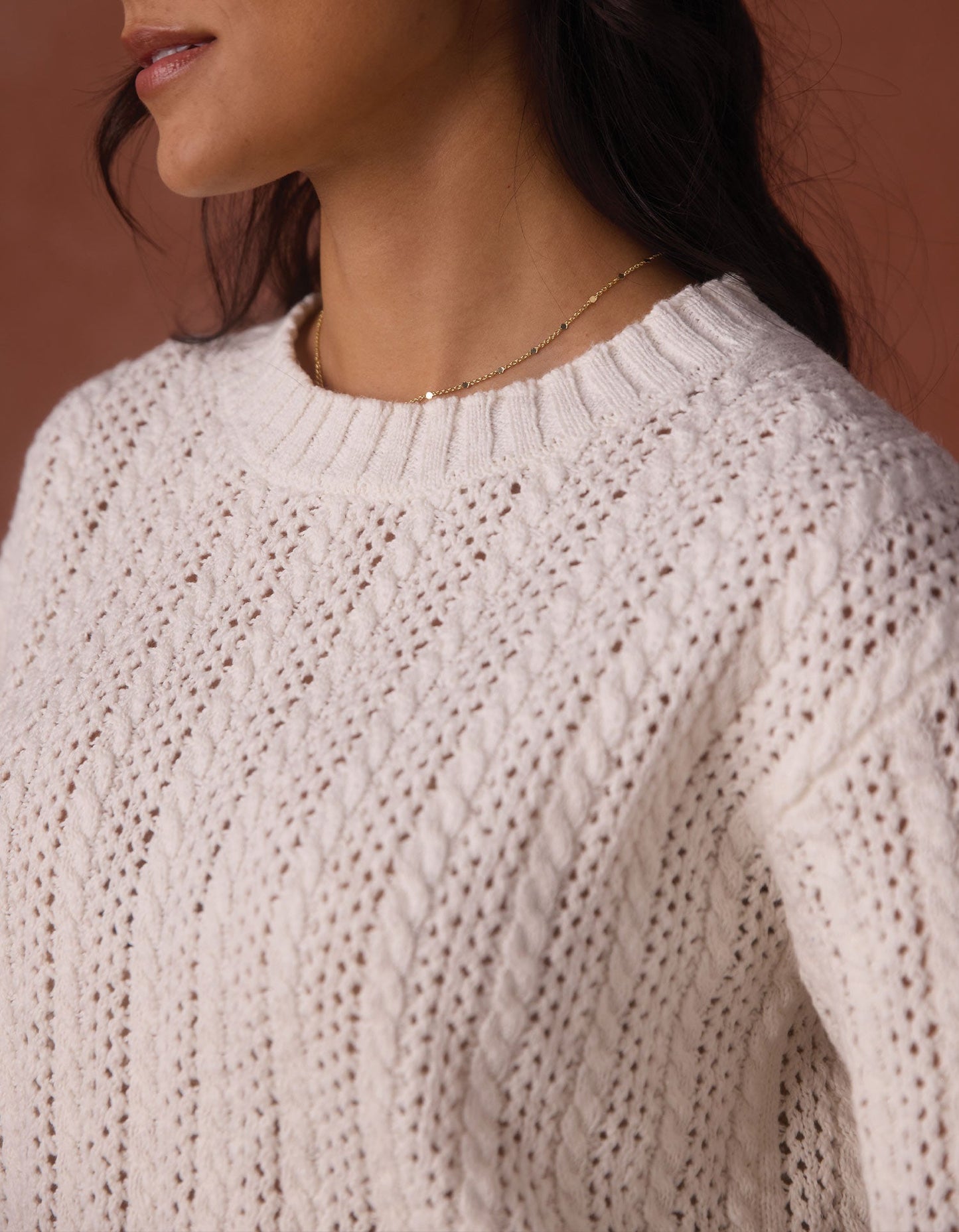 Elise Crewneck Sweater in Cream