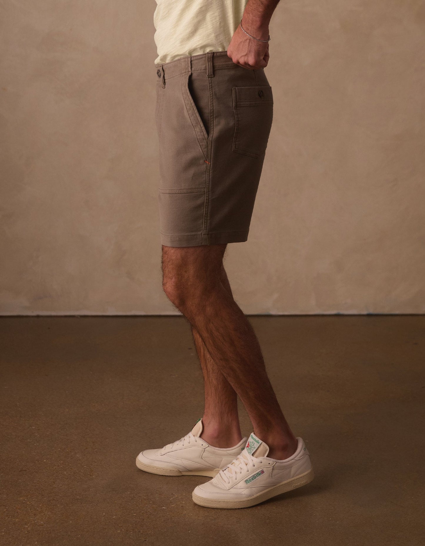 Comfort Terry Utility Short in Taupe