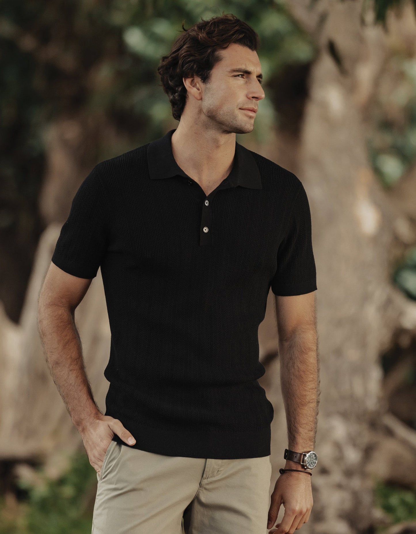 Robles Textured Knit Polo