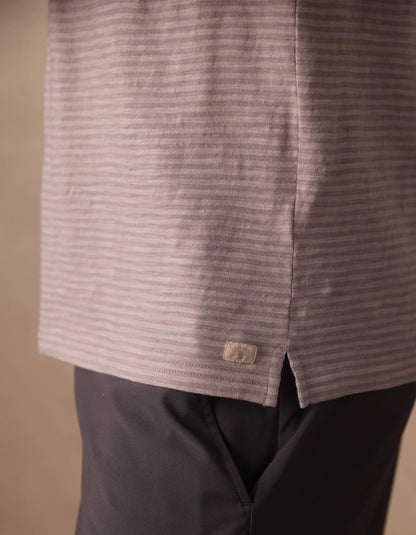 Vintage Slub Pocket Polo in Greystone Stripe