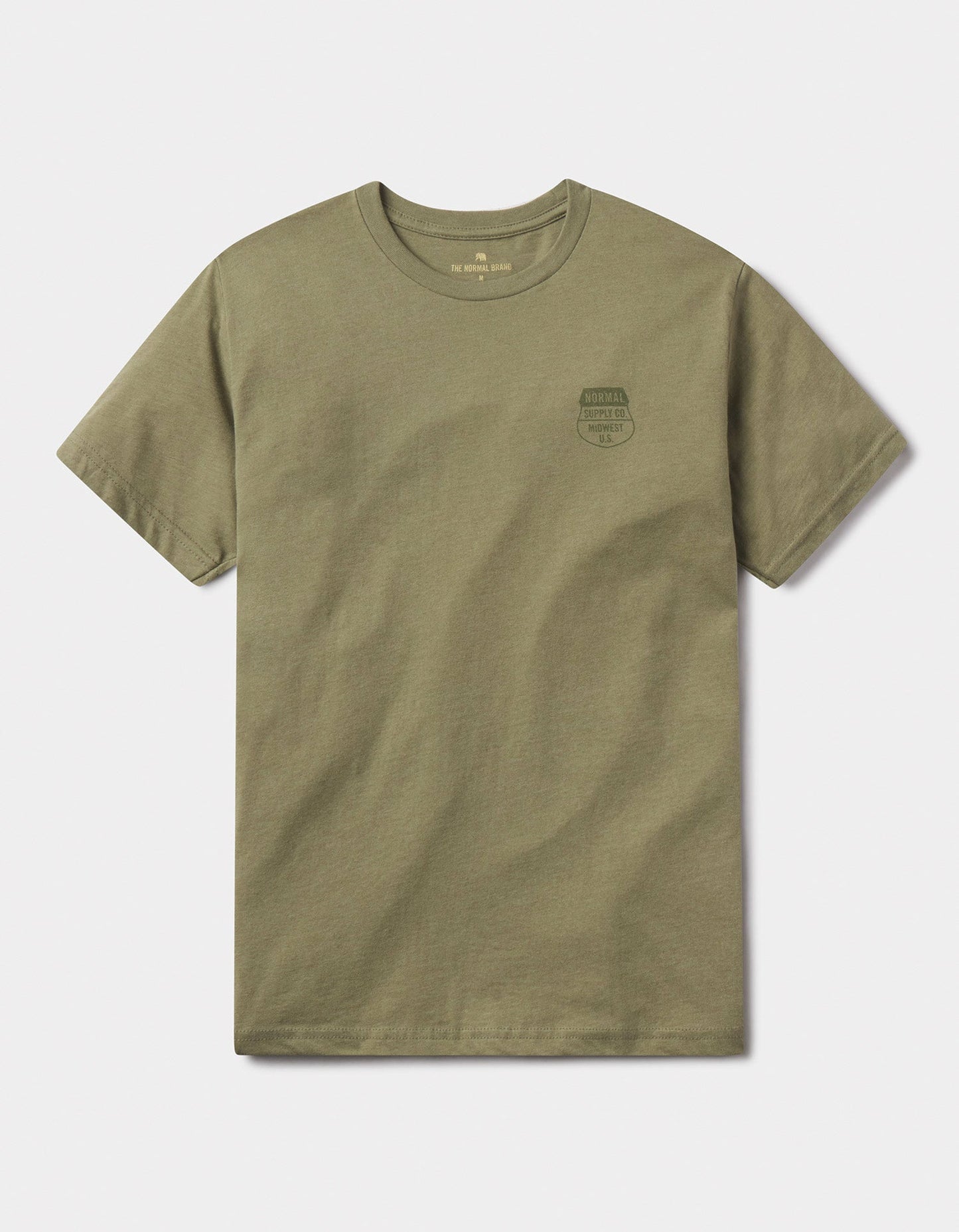 Highway Bear Tee in Light Olive