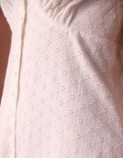 Eyelet Camille Dress in Ecru