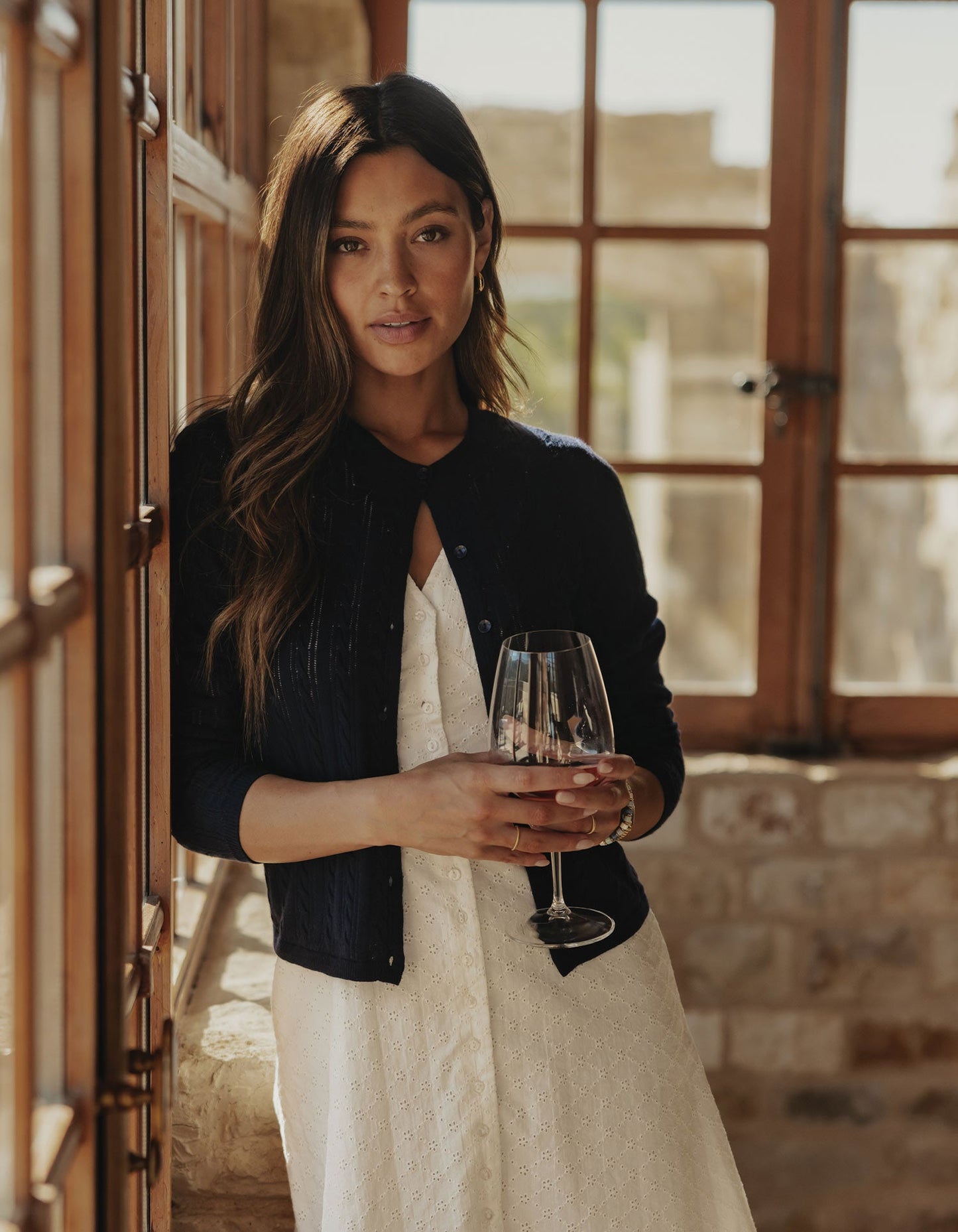 Ravello Fine Gauge Cardigan in Navy