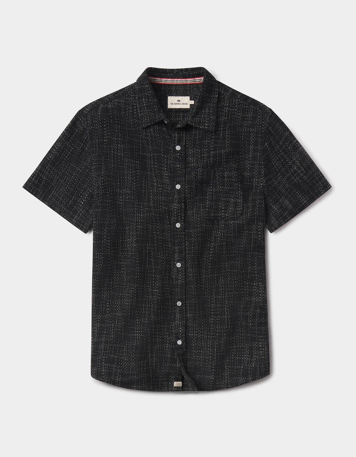 Freshwater Short Sleeve Button Up Shirt in Ocean Black