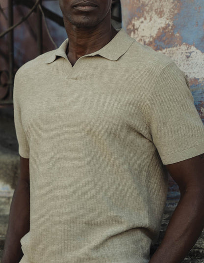Breezeknit Polo in Flax