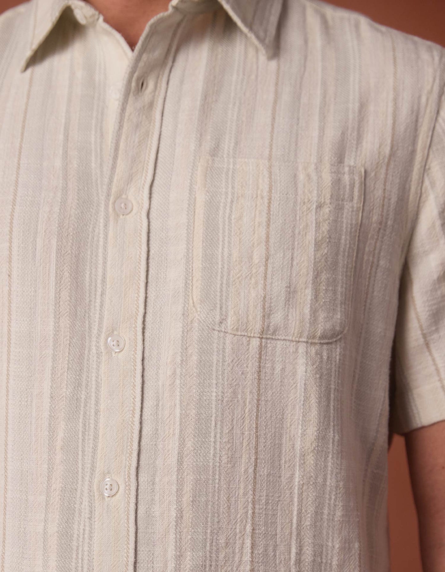 Freshwater Short Sleeve Button Up Shirt in Sea Glass Stripe