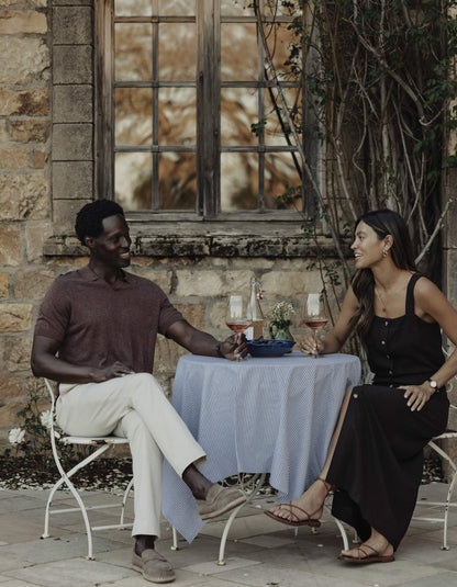 Summer Linen-Blend Polo in Espresso