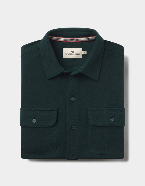 Textured Knit Shirt in Emerald