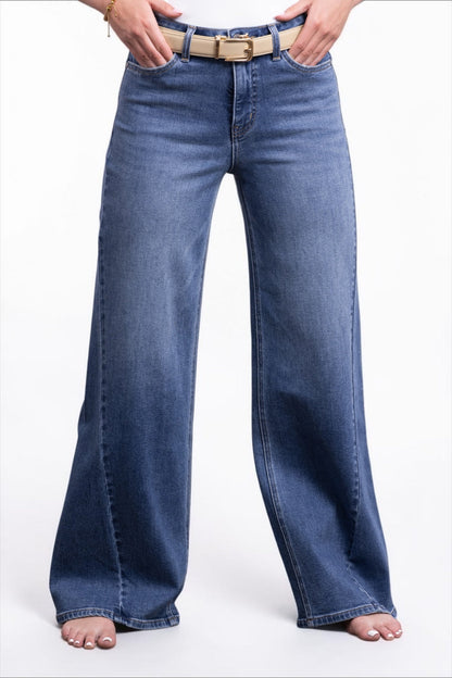 The Lila High-Rise Tummy Control Wide Leg Angled Seam Jeans - Three Inseams