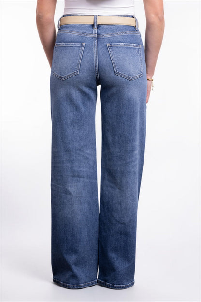 The Lila High-Rise Tummy Control Wide Leg Angled Seam Jeans - Three Inseams