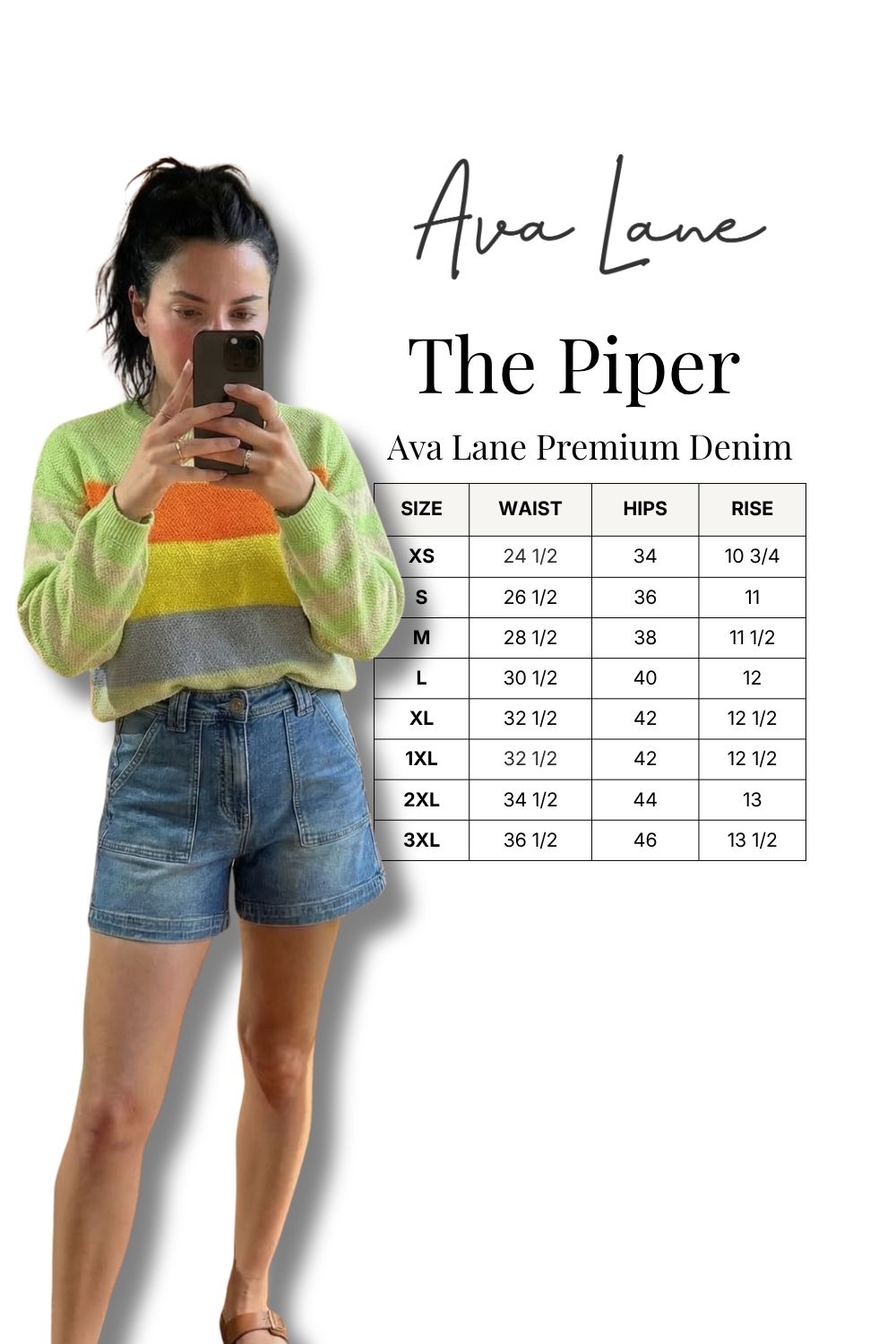 The Piper High-Rise Tummy Control Denim Shorts