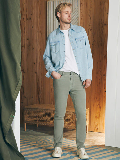 Stretch Terry 5-Pocket (32") - Faded Olive