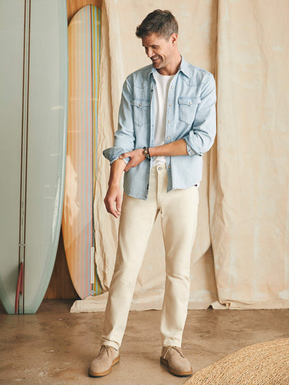 Slim Straight Denim (34") - Stone