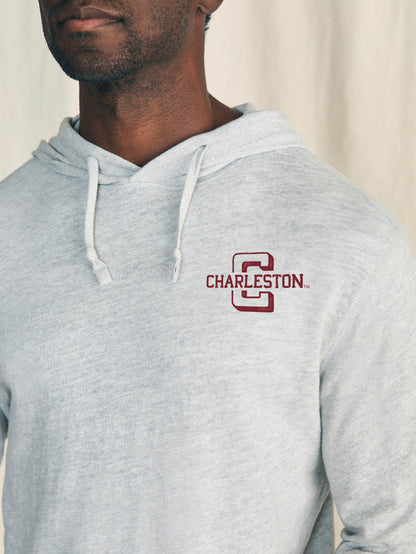 College of Charleston Sunwashed Slub Hoodie - Light Heather Grey