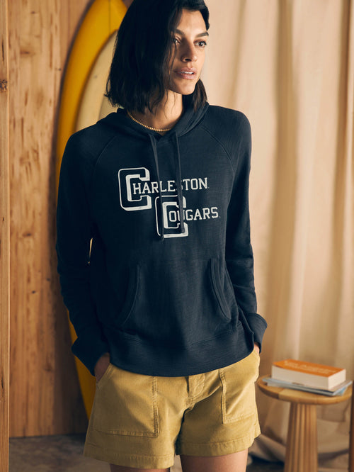 College of Charleston Sunwashed Slub Hoodie - Blue Nights